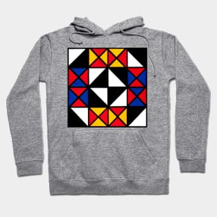 Mondrian Inspired Geometric Abstract Acrylic Painting V Hoodie